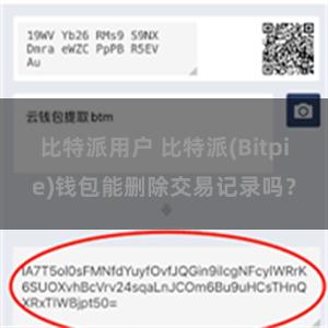 比特派用户 比特派(Bitpie)钱包能删除交易记录吗？