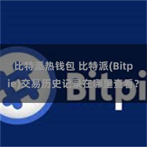 比特派热钱包 比特派(Bitpie)交易历史记录在哪里查看？